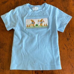 Vive la Fete blue smocked bunny t-shirt